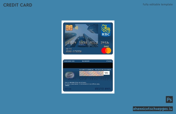 Beispielvorschau der Mastercard-Debitkarte der Royal Bank Kanada